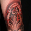 Head with flames