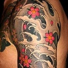 Chestplate & sleeve - koi, water, cherryblossoms and  lotus