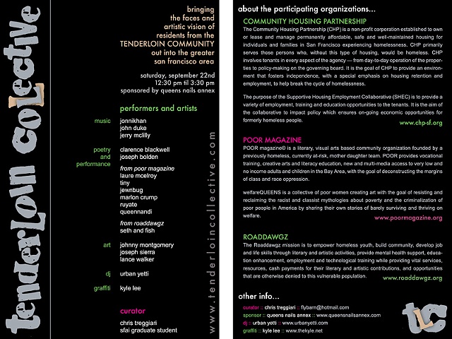 Tenderloin Collective Program, 5.5� x 8.5�.