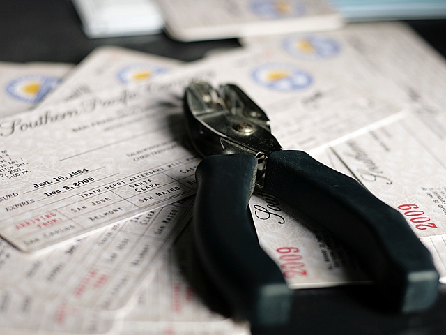 Tickets were punched and "passenger" names were written on each ticket when distributed.
