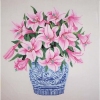 PINK FLORAL HAND-PAINTED CANVAS