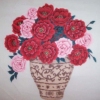 RED & PINK FLORAL HAND-PAINTED CANVAS