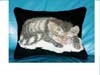 SLEEPING GREY CAT PILLOW