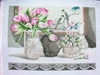 PINK TULIPS & VASE HAND-PAINTED CANVAS