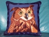 STAR OWL NEEDLEPOINT PILLOW