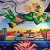 Hanuman Flying Over the New Orleans Skyline