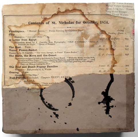 Crystal Neubauer Original OOAK Fine Art 6 x 6 Cube Collage Mixed Media - Follow Me