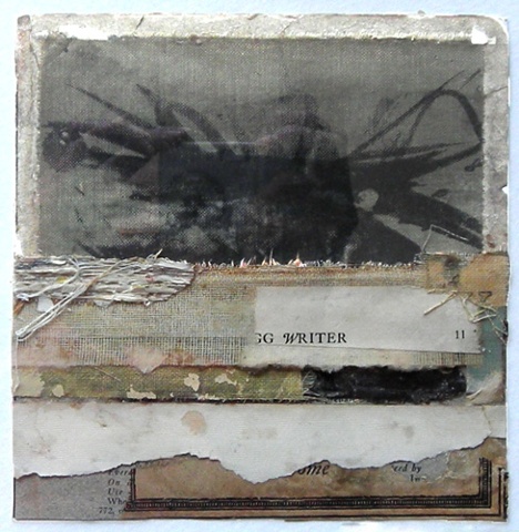 Crystal Neubauer Original OOAK Fine Art 12 x 12 Matted & Framed Collage Mixed Media: UTTERINGS A Wordless Prayer Series