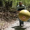 large vinyl yoga ball monster