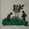 golfer's hanky...embroidered vintage handkerchief