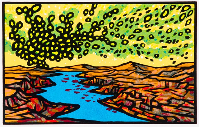 River Landscape with Salty Air in Yellow