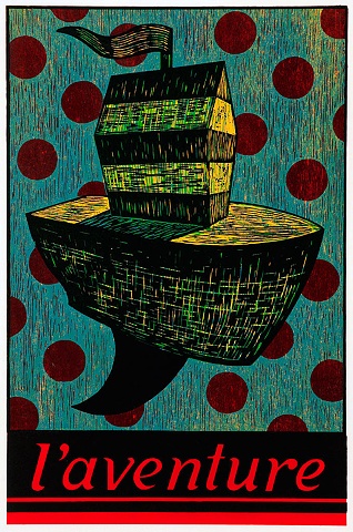 The Big Adventure in Deep Blue with Dots in Red