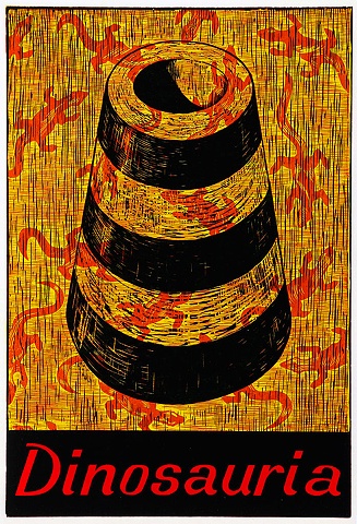 Foundation with Salamanders in Double Orange with Red