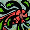 Toy-mobile with Splash in Green in Pink with Red
