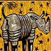 Rhino with Spikes in Ochree