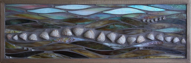 Maplestone Gallery  ~  Contemporary Mosaic Art  ~   "Shell Dance" by Jean Loney