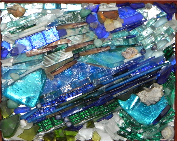 Surf's Up by Lynn Rowdon  ~  Maplestone Gallery  ~  Contemporary Mosaic Art