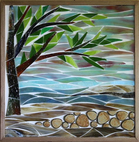 Maplestone Gallery ~ Contemporary Mosaic Art  ~ 'Georgian Bay Morning' by Jean Loney