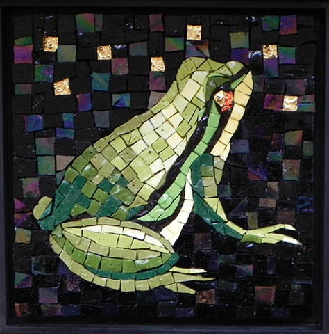 Midnight Frog by Jean Loney  Maplestone Gallery Contemporary Mosaic Art