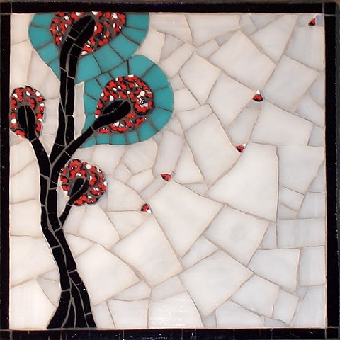 Flowering Tree by Christine Brallier  ~  Maplestone Gallery  ~  Contemporary Mosaic Art