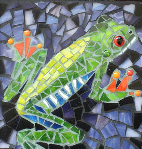 Maplestone Gallery  ~  Contemporary Mosaic Art  "Frogga"  by Suzanne Steeves