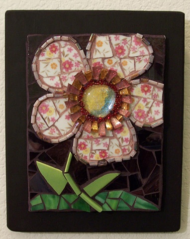 "Spring Flower" by Linda Vaden-Martin   Maplestone Gallery  Contemporary Mosaic Art