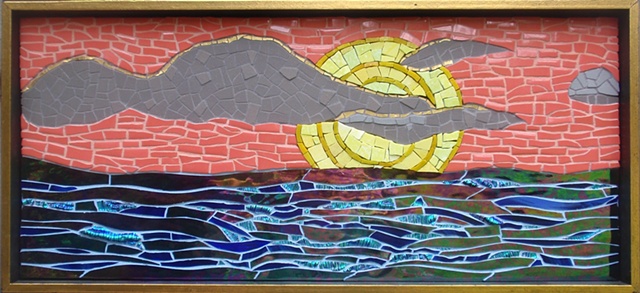 Perdido Sunset by Gila Rayberg  ~  Maplestone Gallery  ~  Contemporary Mosaic Art