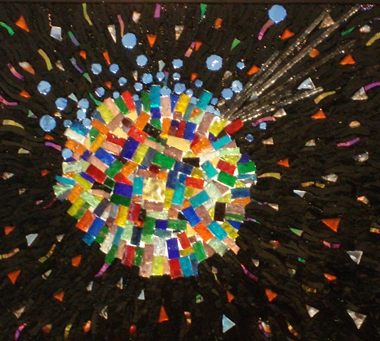 Maplestone Gallery ~ Contemporary Mosaic Art  ~ 'Impact'  by Cristina Ciloci