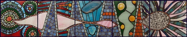 Maplestone Gallery  ~  Contemporary Mosaic Art  ~   "News Travels Fast" by Gila Rayberg