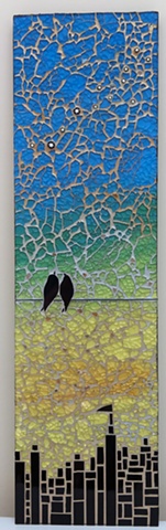 Date Night in the City by Cristina Ciloci  -  Maplestone Gallery  -  Contemporary Mosaic Art
