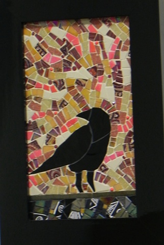 Solitary Crow by Suzanne Steeves'  ~  Maplestone Gallery  ~  Contemporary Mosaic Art
