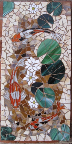 "Stream of Koi" by Angesla Weatherall ~  Maplestone Gallery  ~  Contemporary Mosaic Art