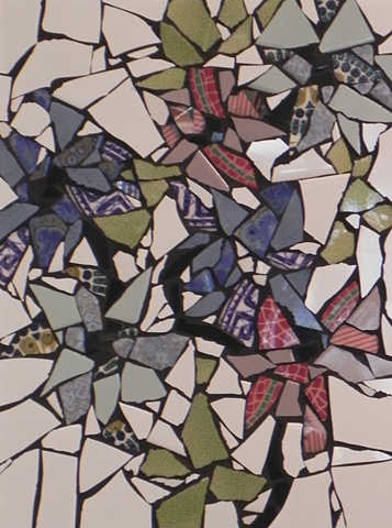 Maplestone Gallery ~ Contemporary Mosaic Art  ~ 'Clematis 2' by Donna Lieberman