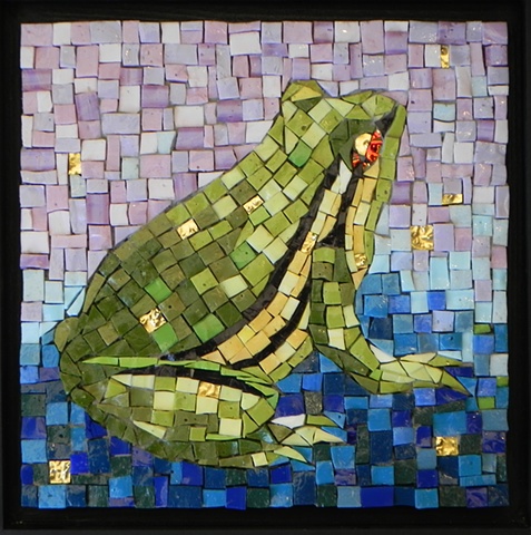 Maplestone Gallery ~ Contemporary Mosaic Art  ~ 'Frog Prince' by Jean Loney