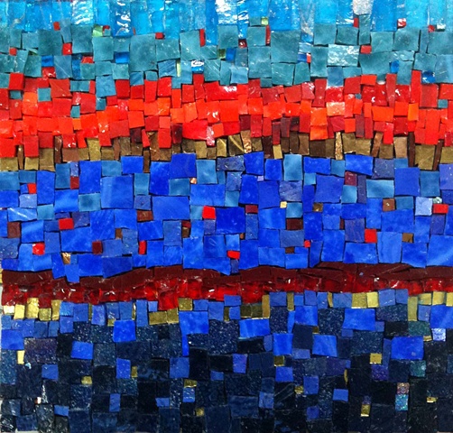 Red Sky ll by Marian Shapiro  Maplestone Gallery   Contemporary Mosaic Art