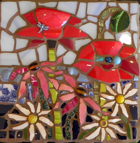 Floral Explosion by Anja Hertle  Maplestone Gallery  Contemporary Mosaic Art