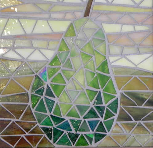 Maplestone Gallery ~ Contemporary Mosaic Art ~ Pear 1 by Jean Loney