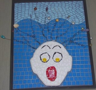 She Sang Like a Canary by Gerri Proulx'  ~  Maplestone Gallery  ~  Contemporary Mosaic Art