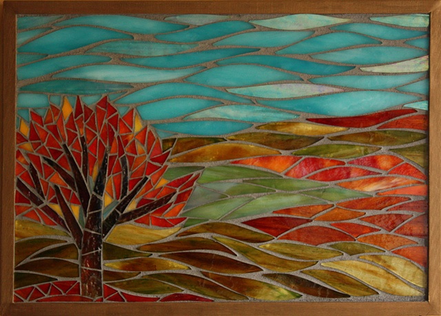 The Hills Above Dunedin by Jean Loney  ~  Maplestone Gallery ~ Contemporary Mosaic Art