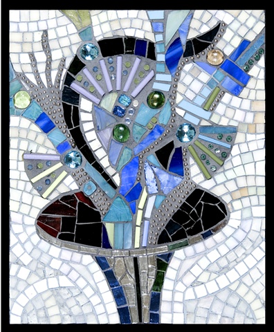Kinda Blue by Patricia Ormsby  ~  Maplestone Gallery  ~  Contemporary Mosaic Art