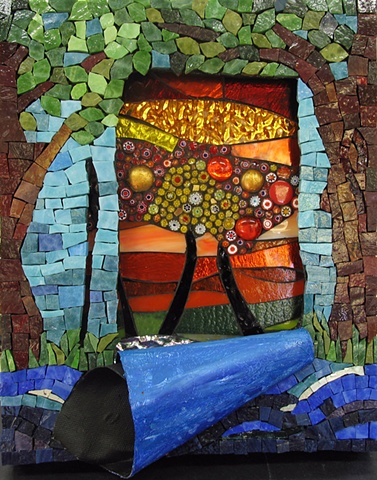 Tangerine Trees and Marmalade Skies by Marian Shapiro  ~  Maplestone Gallery  ~  Contemporary Mosaic Art