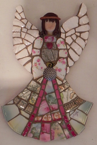 Angel by Anja Hertle  ~ Maplestone Gallery ~ Contemporary Mosaic Art