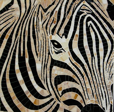 Maplestone Gallery ~ Contemporary Mosaic Art  ~ 'Ebony & Ivory' by Cristina Ciloci