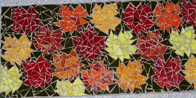 Autumn Leaves Start to Fall by Gerri Proulx  ~ Maplestone Gallery ~ Contemporary Mosaic Art