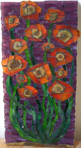 Maplestone Gallery  ~  Contemporary Mosaic Art  "Flowers"  by Jane Mullis