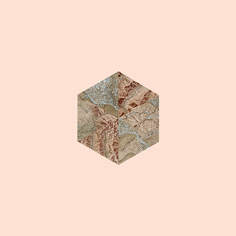 map collage made with map and acrylic paint titled Scope (No. 7) by Shannon Rankin