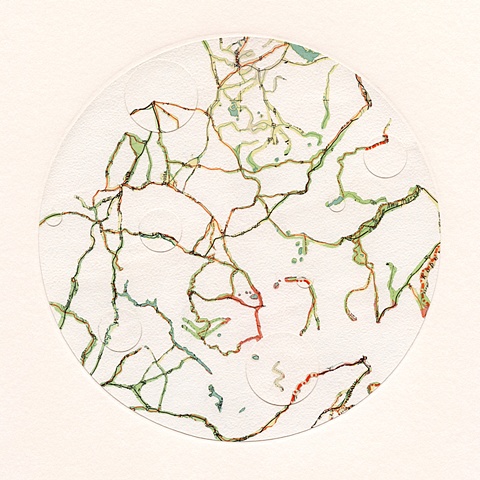 map collage made with maps and acrylic from the Transplant Series by Shannon Rankin