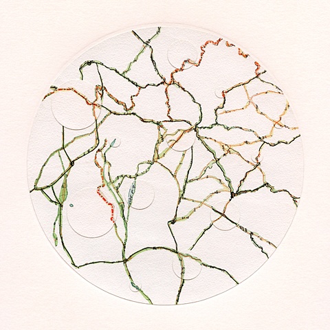 map collage made with maps and acrylic from the Transplant Series by Shannon Rankin