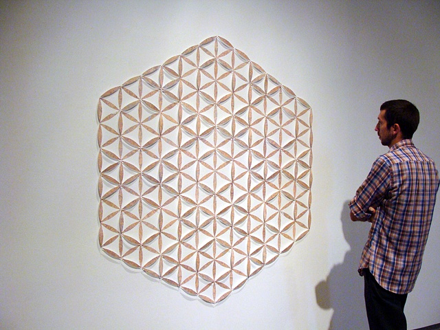 Installation using maps and pins for the 2009 Biennial Juried Exhibition titled Aggregate by Shannon Rankin