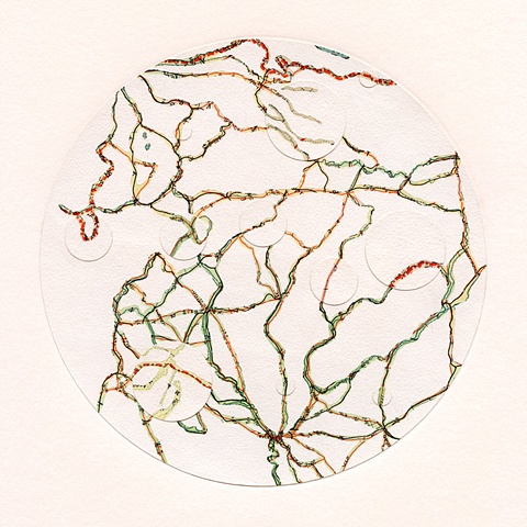map collage made with maps and acrylic from the Transplant Series by Shannon Rankin